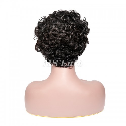 Natural Color Pixie Cut Human Hair Wig Machine-made Wig for Women | Human Hair Wig | Lace Front